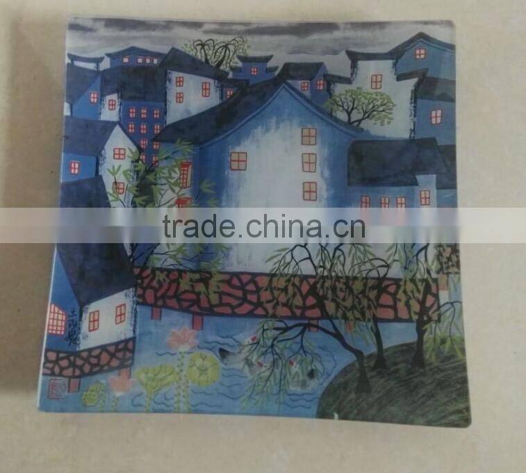Advertising gift Customized tempered glass vegetables plate