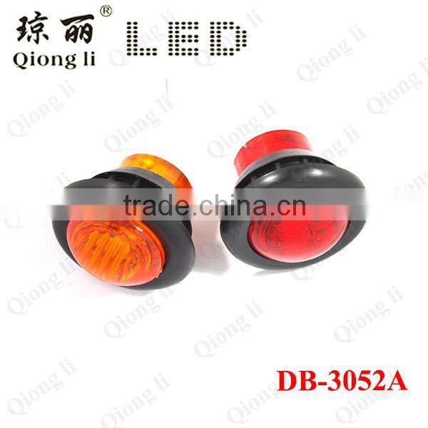 3/4 inch mini round led side marker lights with rubber grommets