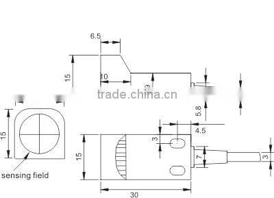 F3N Series Small Rectangle Proximity Sensors, IP 67, Dual LED, Can Be Customized 5VDC Inductance Proximity Switch