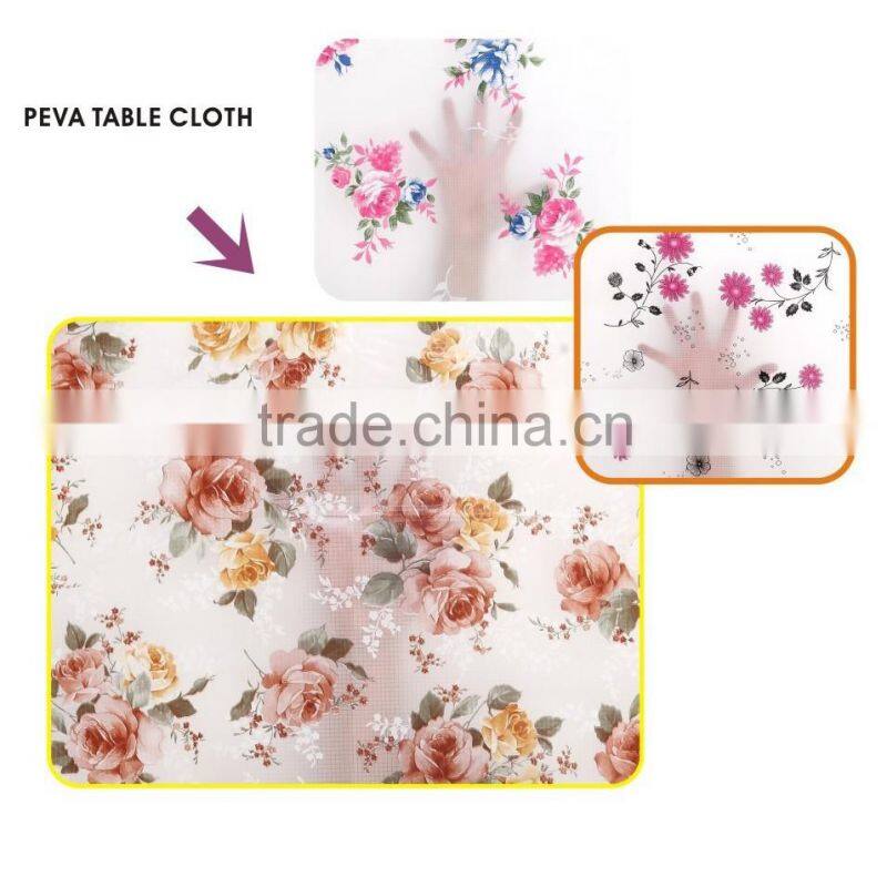 PEVA plastic printed transfer transparent table cloth