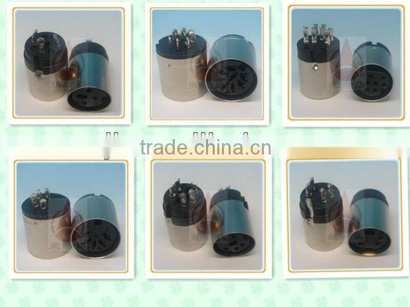 Mini din connector of 8 pin mini din with gold plated mini din plug connector