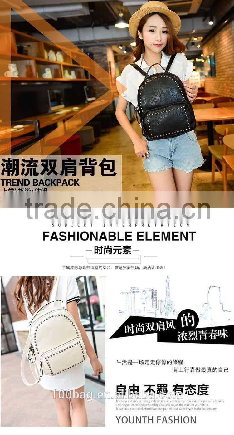 Hot sale Korea style Pu leather backpack for girls/most popular