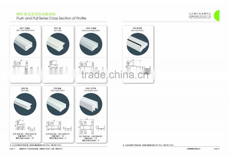 JiNan LuMei pvc profiles window profile white color ASA/PMMA/PVC-U