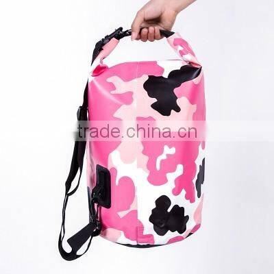 Factory price tactical camouflage waterproof pvc dry bag for outdoor sport