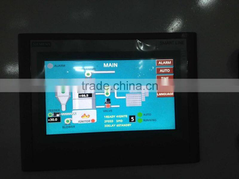 Wood pellet hot water boiler with PLC touch screen control system for Ireland