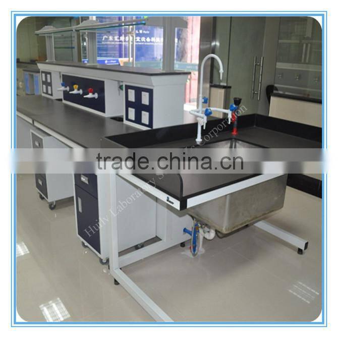 Good laboratory quality advantage free design drawing all wood lab furniture bench with reagent rack