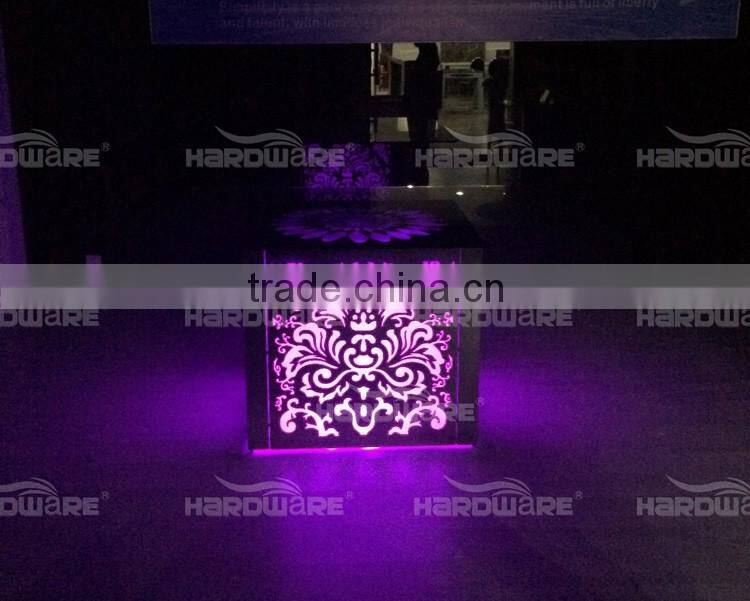 luxury hotel chair set / modern hotel LED square dining table