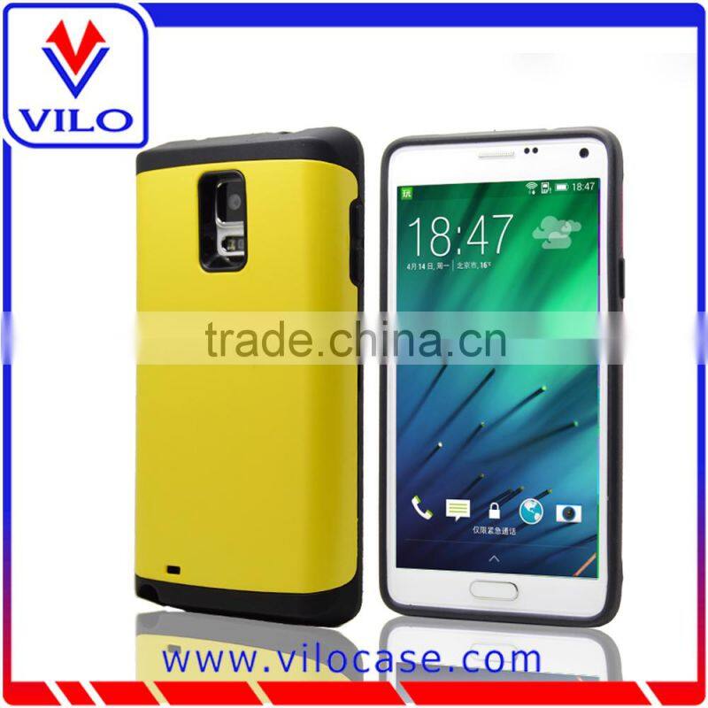 Combo materails card hold touch armor hybrid case for samsung note 4 with mirror