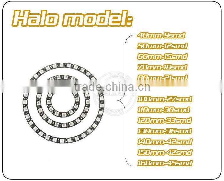 Epistar chips 5050 smd White PCB 40mm full circle toyota angel eyes headlight