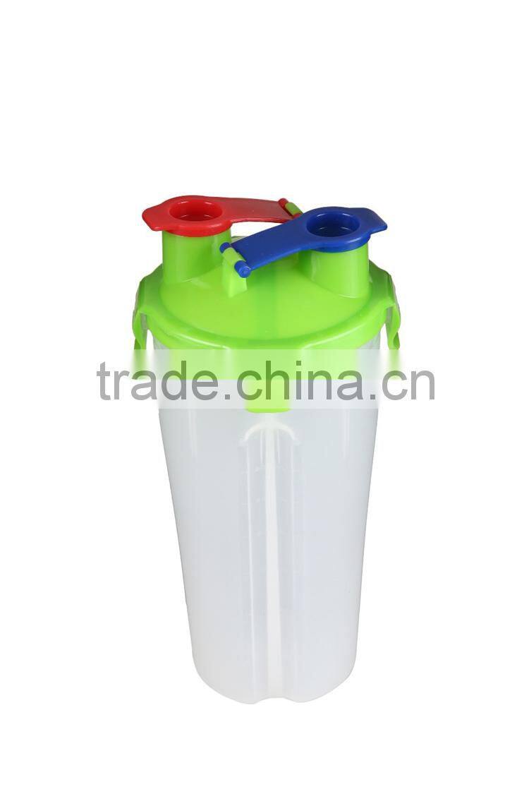 2015 New BPA free 2 in 1 Twin Pack Plastic Dual Shaker
