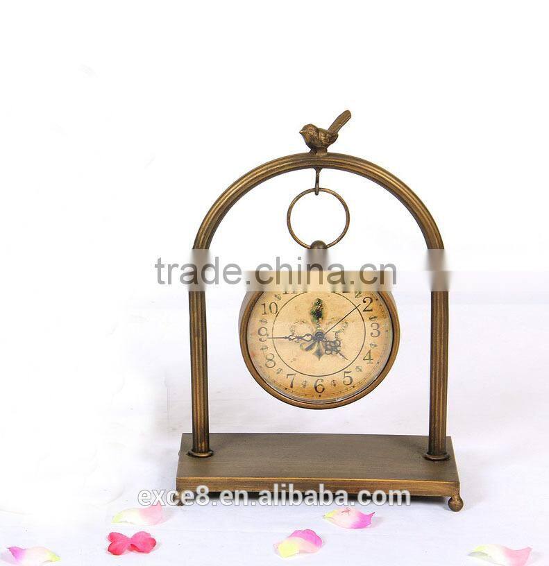Handmade gift antique decorative brass table clock