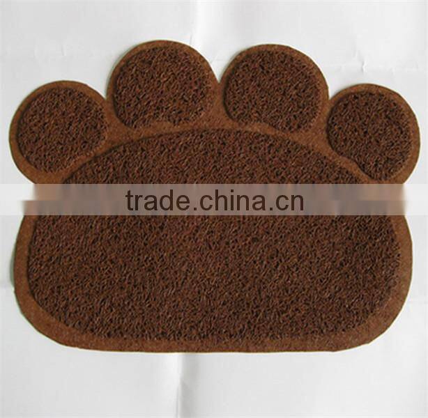 RED color Pet Paw shape print litter mat for cats/PVC mat/vinyl cushion floor mat 45x60cm