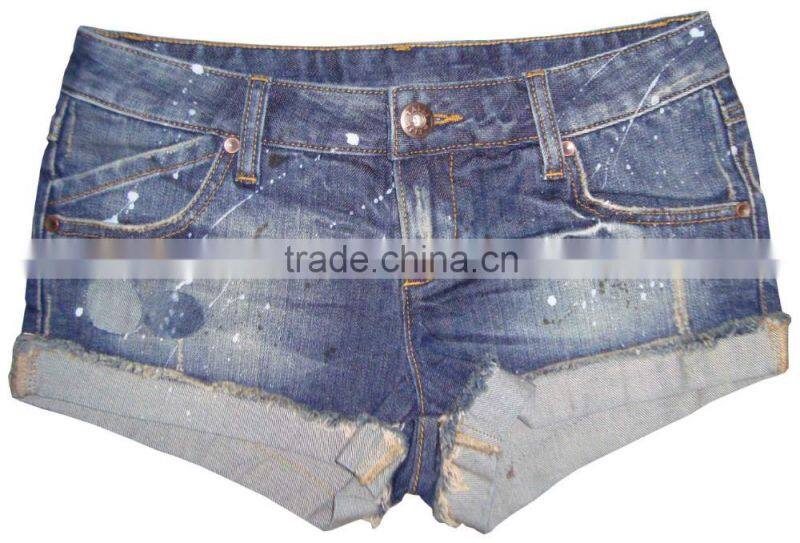 Latest design women fashion cold wash shorts girls stylish mini hot denim shorts manufacturer