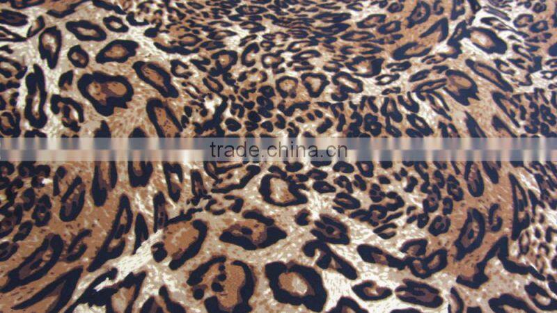 dark brown polyester leopard print milk fiber Spandex sportswear print lycra fabric