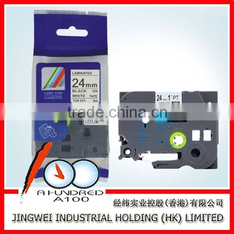 TZ-251 TZ-651 TZ-551 compatible P-TOUCH laminated TZ 24mm label tape