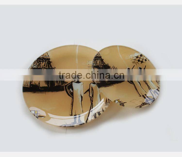 round glass dinner set