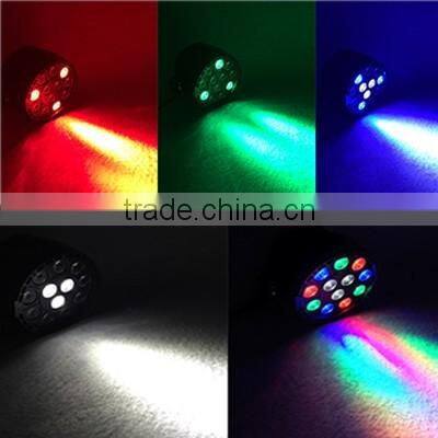 RGBW Plastic Indoor wedding party disco stage LED Par Light 12pcs*1w led effect par can light