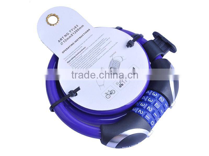 Factory Price TY563 Bicycle Combination Lock Bike Cable Lock