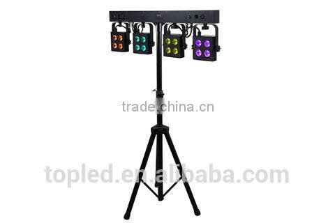 Professional Stage Light RGBW 4in1 DMX512 Disco Light with T-Bar/Carrying Bag/Stand/Footswitch