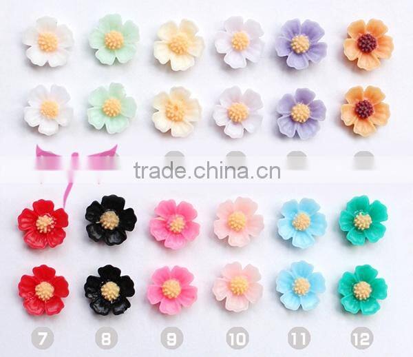 11mm Fresh five petals flower nail decoration,bride gel nail decoration