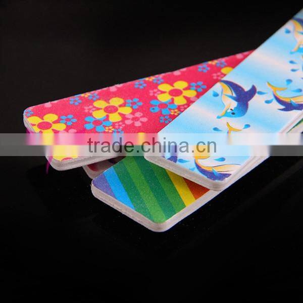 Wide shape nail file with colorful printing,Professional Nail Art Manicure Tools White Color Paper Nailf File Wide Shape