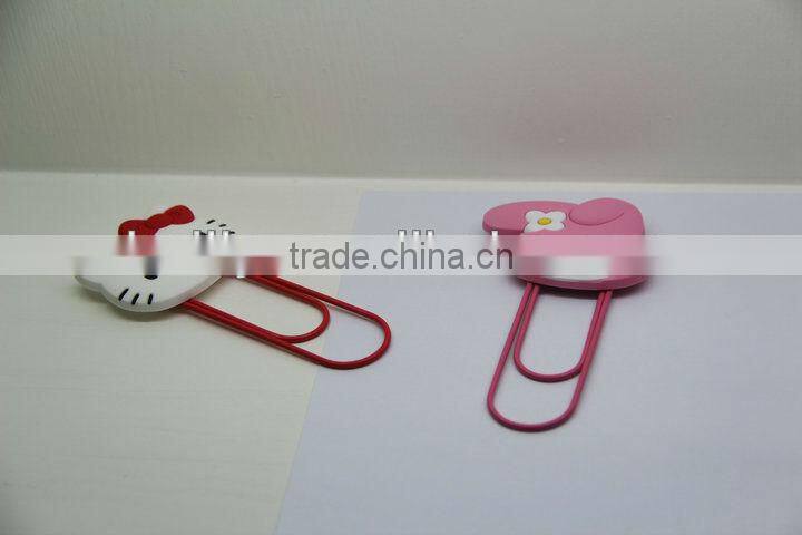 NEW silicone cute Cartoon Cat Paperclip Bookmark Paper Clips