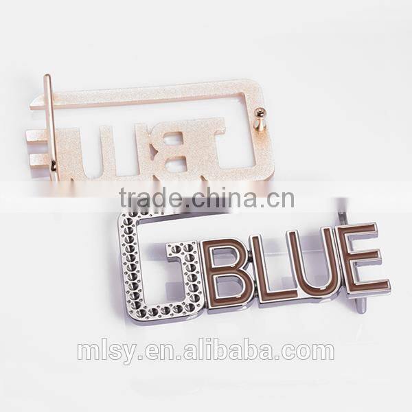 2015 new arrival metal fancy custom design your own logo wholesale belt buckle