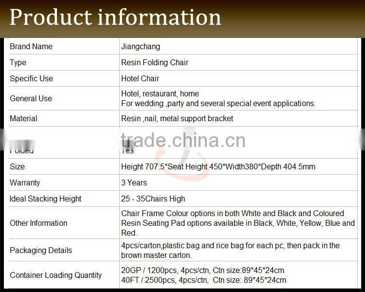 Best Durable Wedding Folding Chair With 3 years Warranty JC-H323