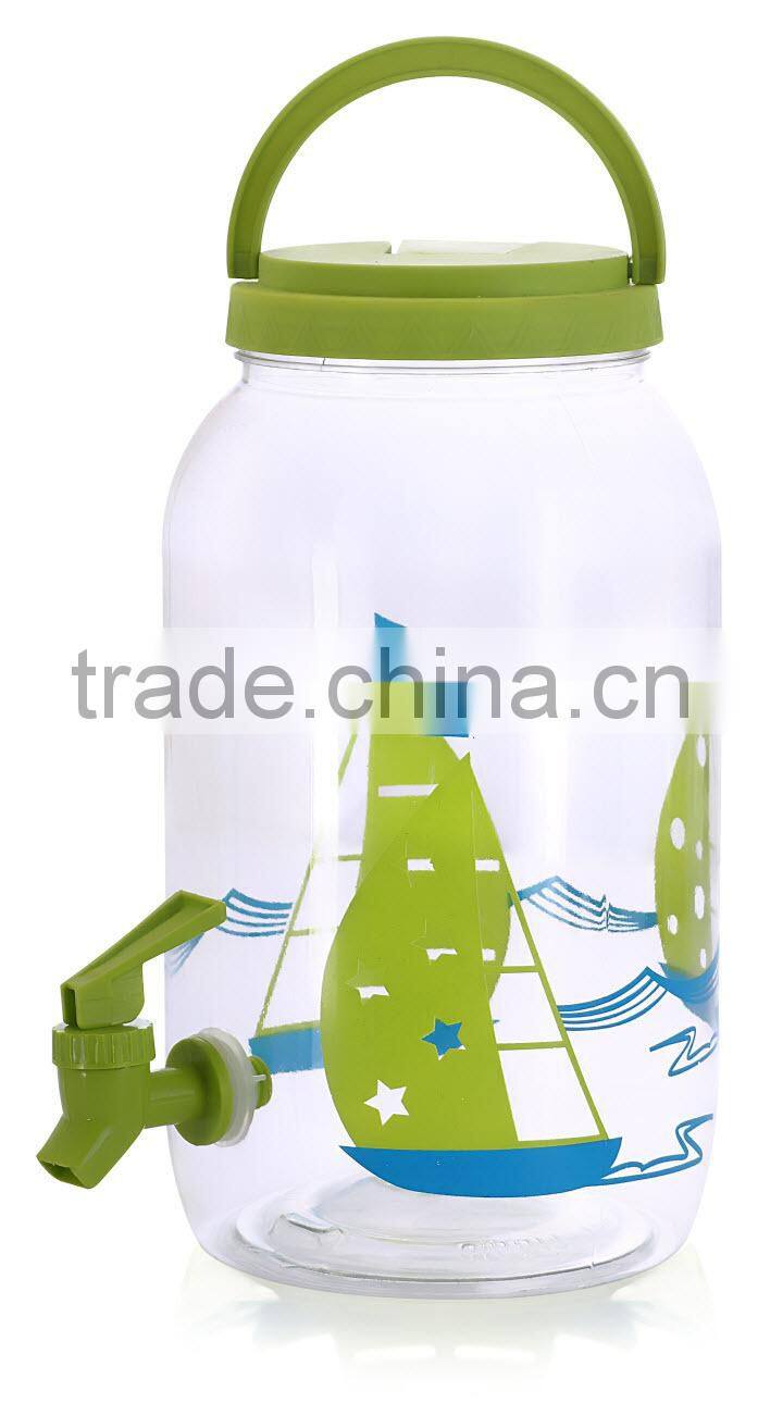 Colorful 1Gallon Plastic Beverage Dispenser