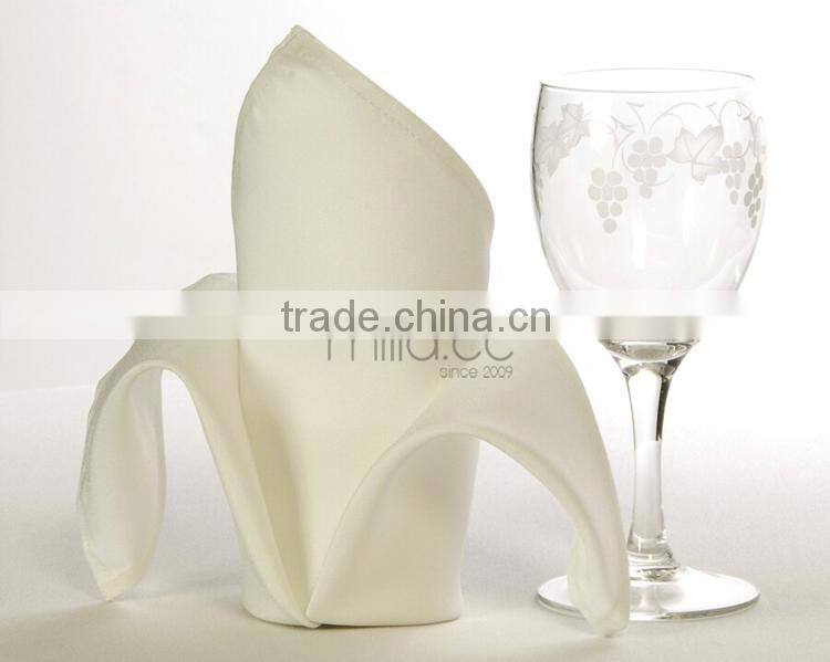 White banquet table napkins