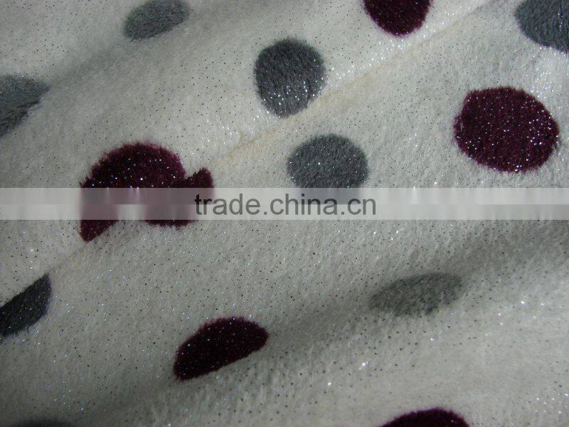 foil printed coral fleece fabric