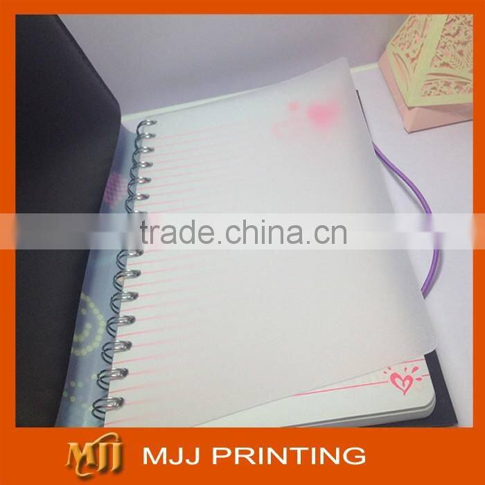 School supply PP cover spiral notebook Wire O diary book with plastic PP cover