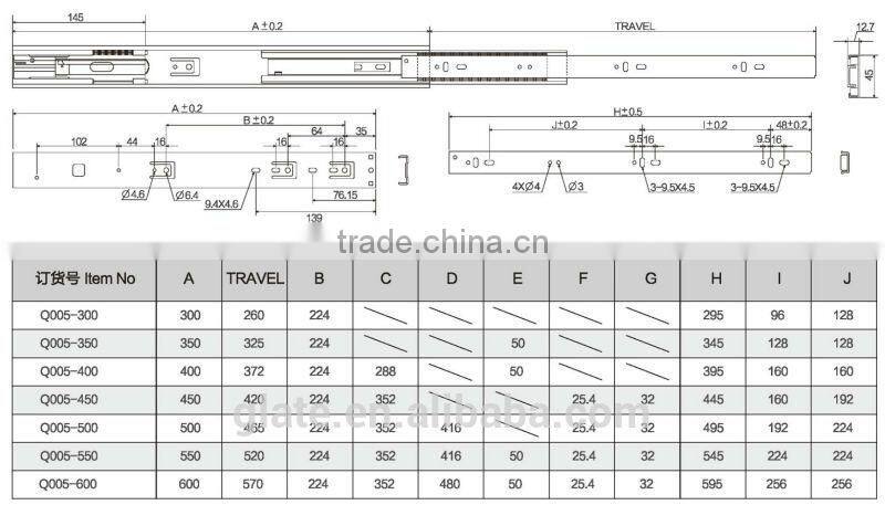 Kitchen Furniture Cabinet Damping Undermount Soft Close Drawer Slide
