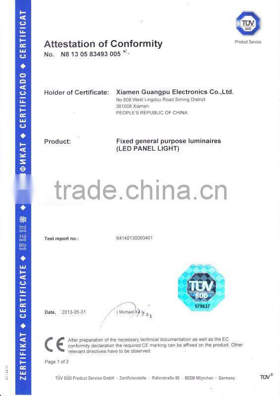 Square Plastic Aluminum LED 600X600 Ceiling Panel Light