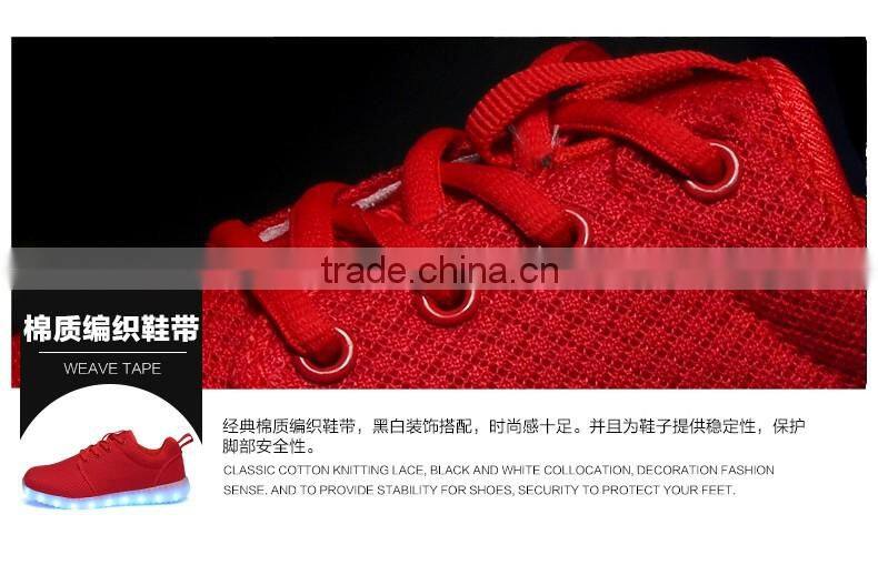 mesh led schuhe oem low moq customized footwear woman mens luminous led light up shoes
