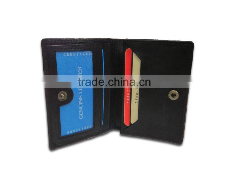 Leather products,business executive credit card,business card holder wallet in black genuine leather cheap price