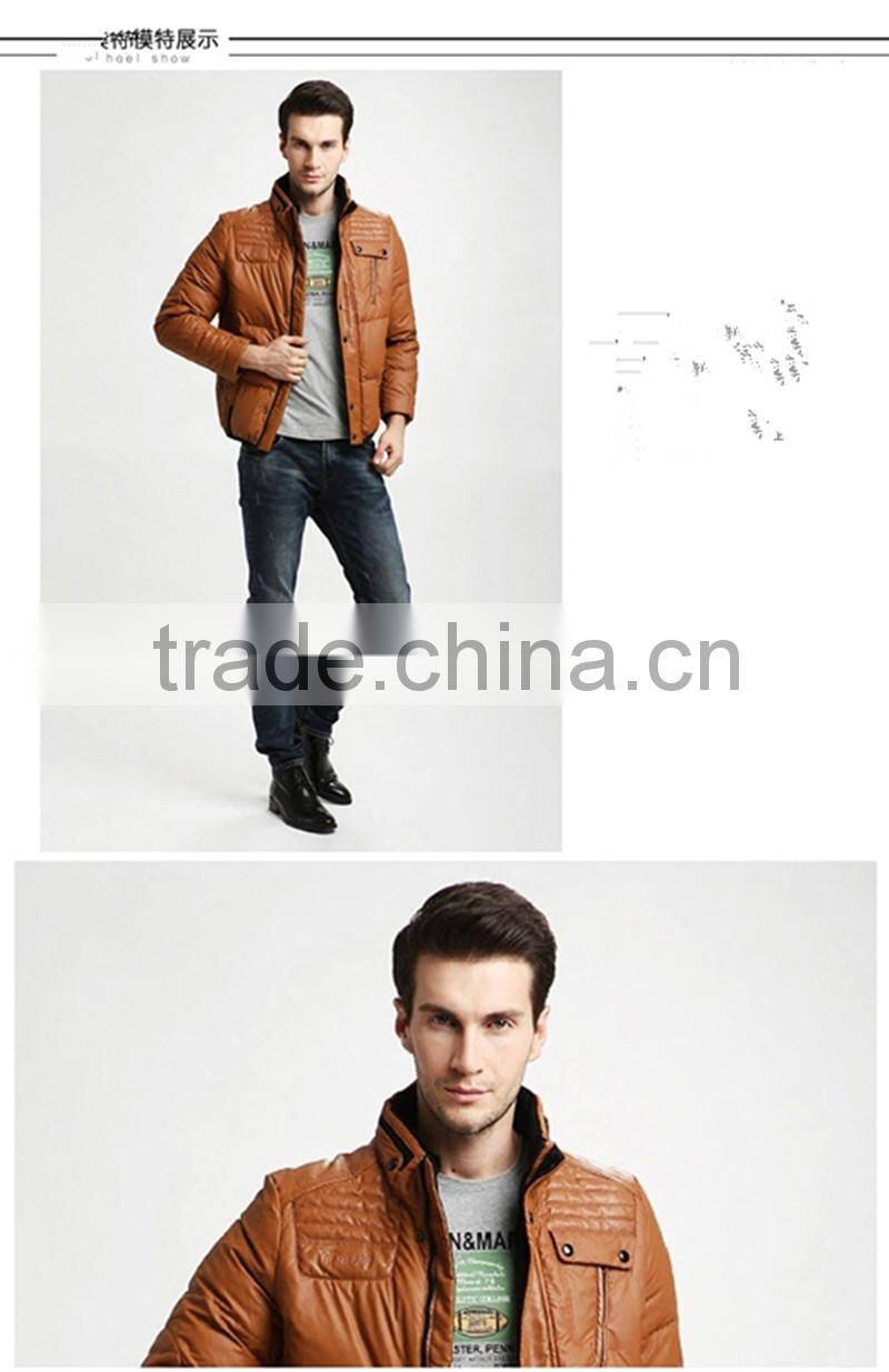 2016 mens leisure business stiching fabric warmful short windproof down jacket