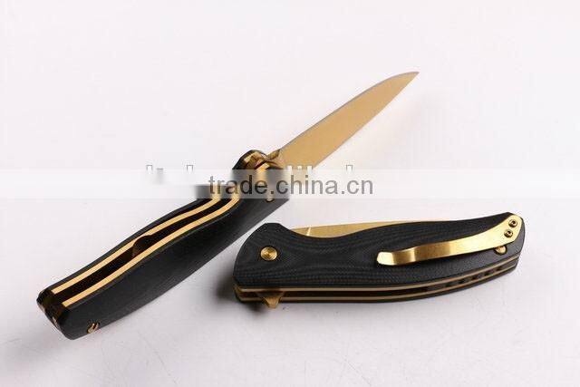 OEM golden blades hunting military knife with g10 handle