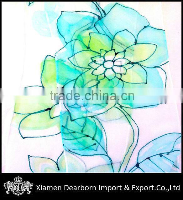silk 100% chiffon print scarf