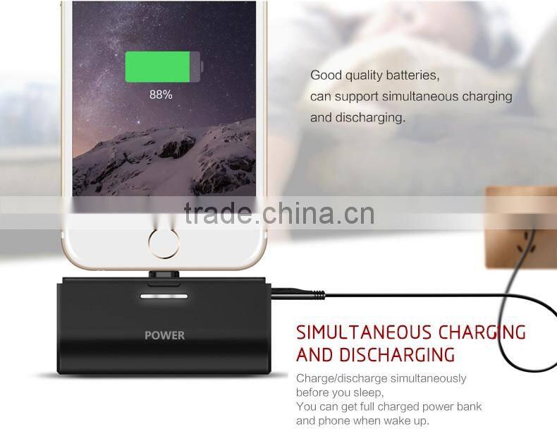 Shenzhen factory 2600mAh Wireless Mini tail plug power bank External Portable Battery Power Bank Charger For iPhone and Samsung