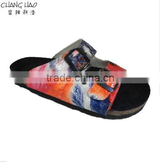 2016 new style women cork slipper colorful ground with hasps fashion cork slipper