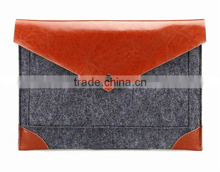 Factory price felt+pu laptop cover case for Macbook Air/Pro