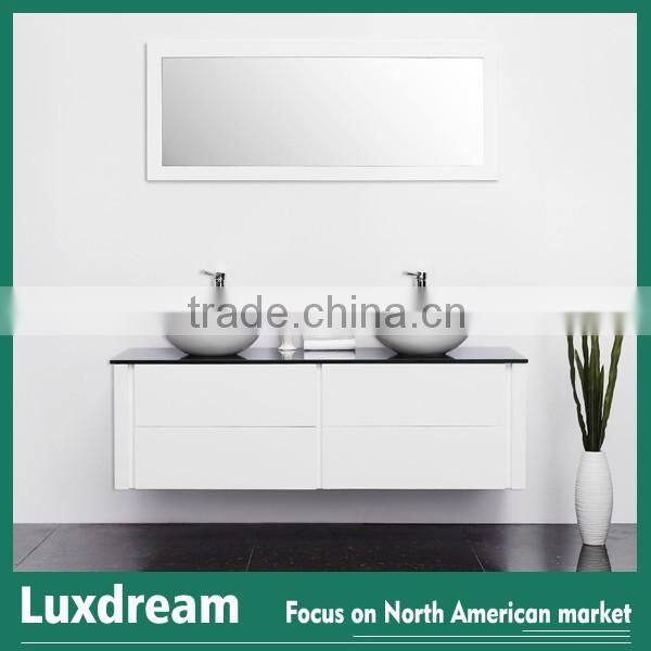 Grey 60" european wall mount bathroom vanity cabinet