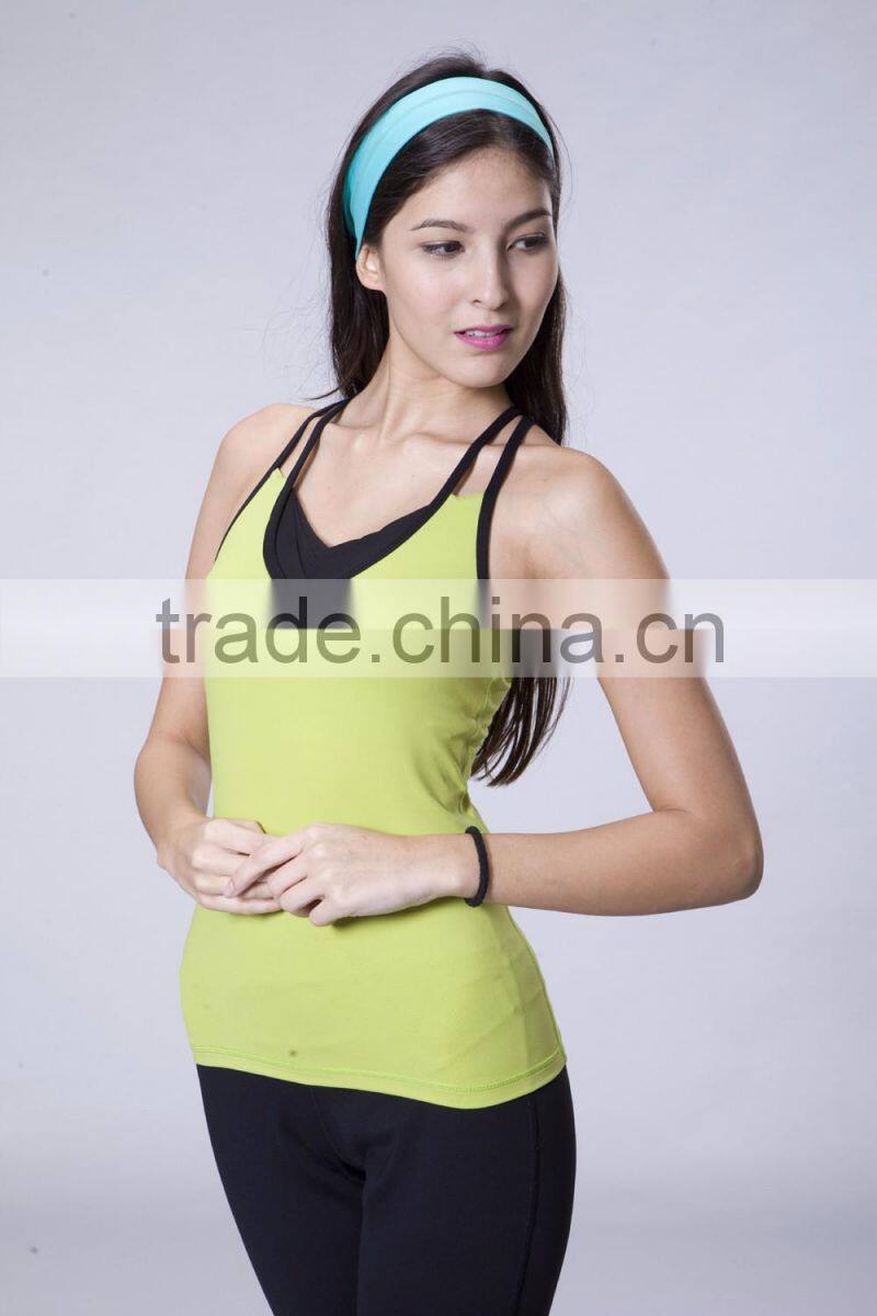 Sexy Slim Fit Quick Dry Spandex Nylon Women Workout Fitness Yoga Tank Top