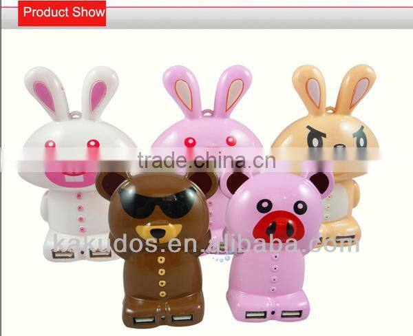 New Arrive Mini Portable Power Bank Cartoon Cute Design Universal Use 5200mAh