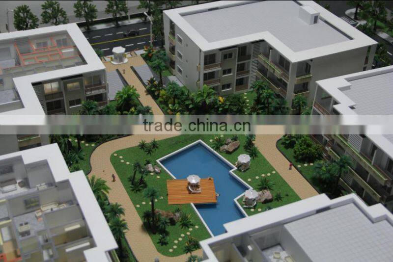 customized 3d rendering hotel building model for real estate display