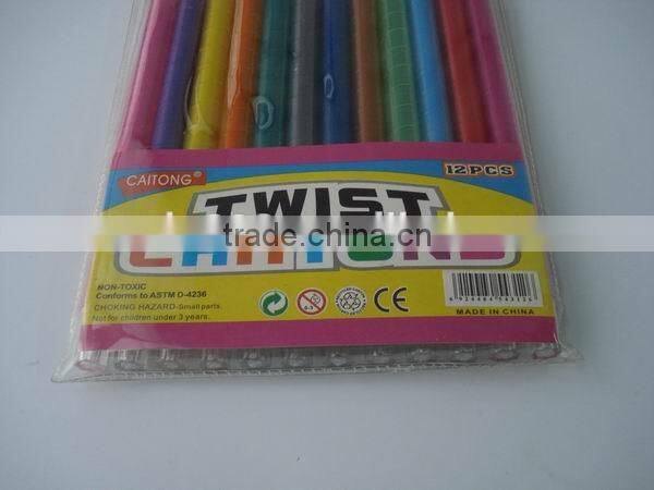 12 pcs wax twisted crayon pen for kids back to school