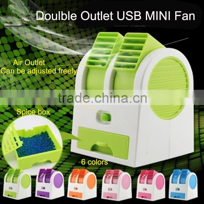 NEWEST 2 Outlet Portable Mini USB Fan DC 5V