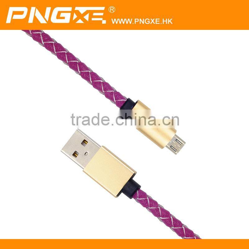 High speed colorful micro braided usb 2.0 cable with aluminum casing