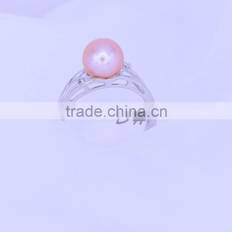2015 Pearl Wedding Ring with zircon/925 Sterling Silver Pearl Rings